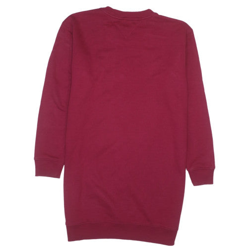 Tommy Jeans Womens Red Pullover Sweatshirt M Logo Cotton Blend