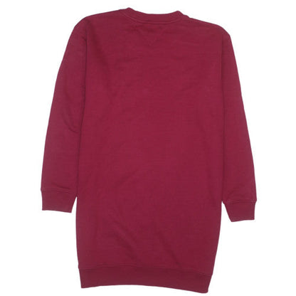 Tommy Jeans Womens Red Pullover Sweatshirt M Logo Cotton Blend