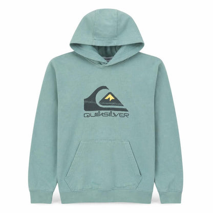 Quiksilver Mens Green Pullover Hoodie Medium Graphic Logo Cotton Blend
