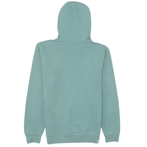 Quiksilver Mens Green Pullover Hoodie Medium Graphic Logo Cotton Blend