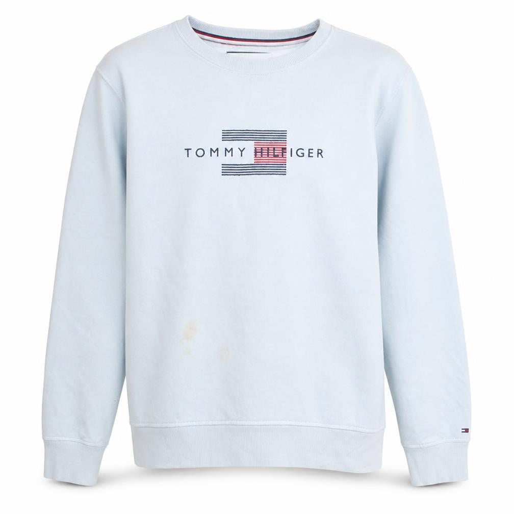 Tommy Hilfiger Mens White L Pullover Sweatshirt Classic Logo