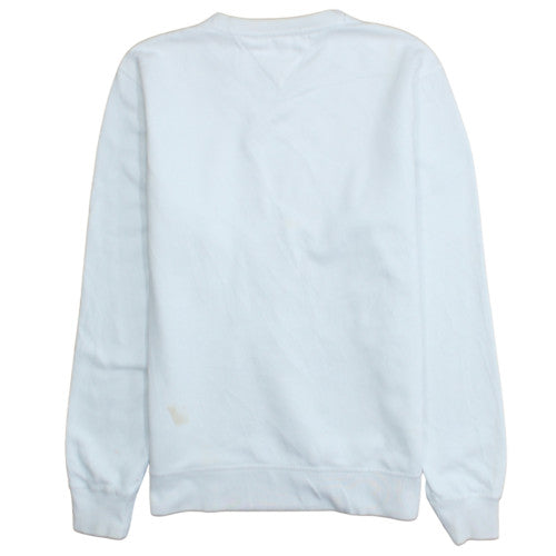 Tommy Hilfiger Mens White L Pullover Sweatshirt Classic Logo