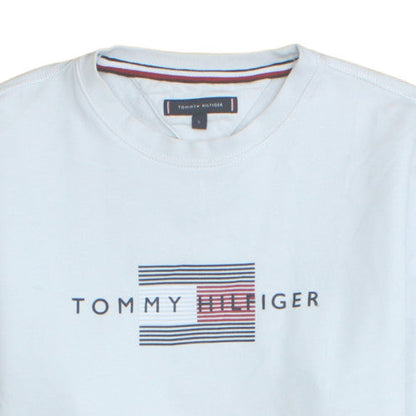 Tommy Hilfiger Mens White L Pullover Sweatshirt Classic Logo