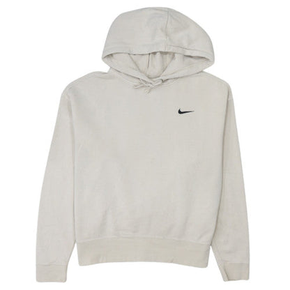 Nike Men Beige Pullover Hoodie Medium Fleece Regular Fit