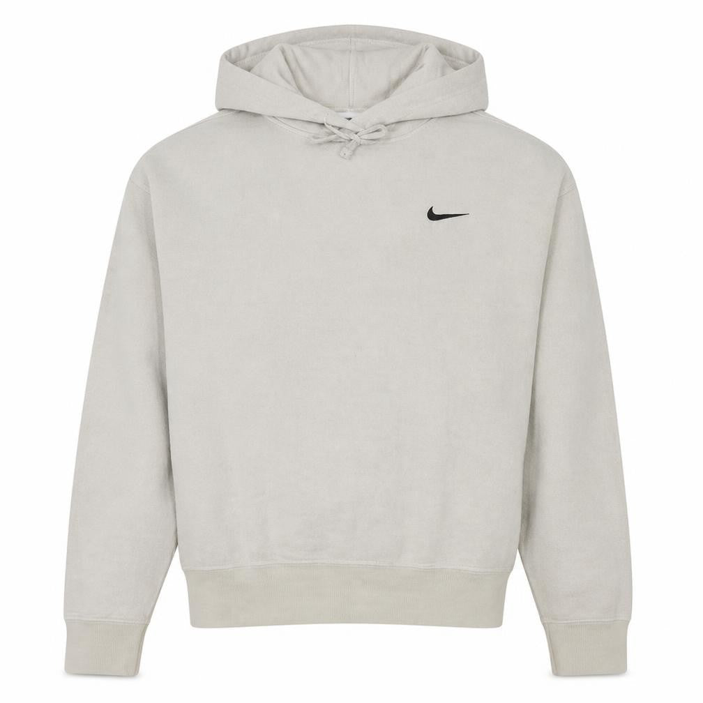 Nike Men Beige Pullover Hoodie Medium Fleece Regular Fit
