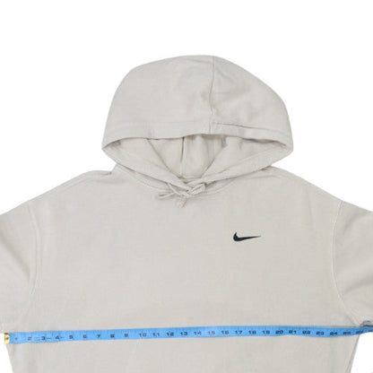 Nike Men Beige Pullover Hoodie Medium Fleece Regular Fit