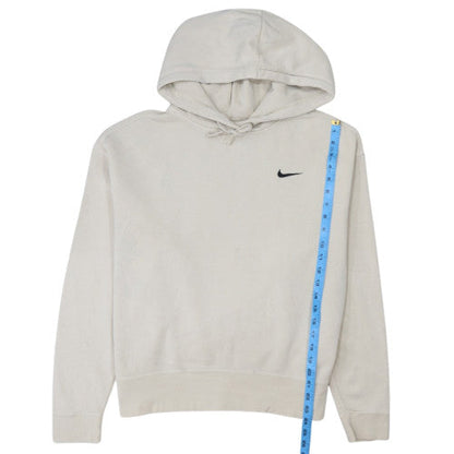 Nike Men Beige Pullover Hoodie Medium Fleece Regular Fit