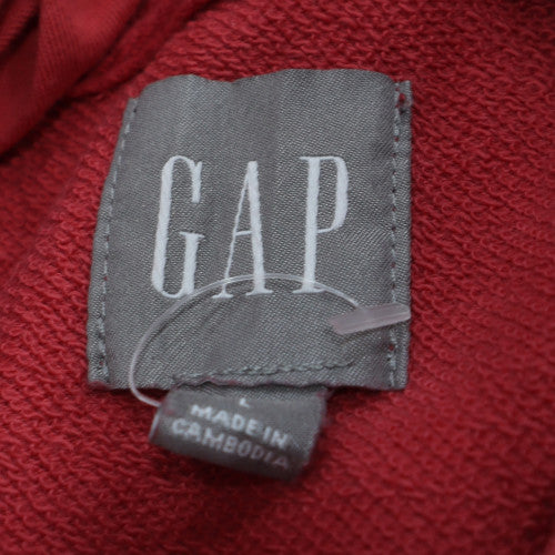 GAP Women’s Red Pullover Hoodie L Cotton Logo Casual Sweatshirt