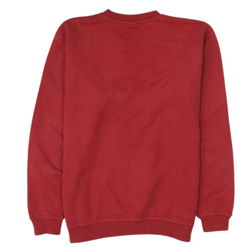 Quiksilver Women Red Pullover Sweatshirt Crew Neck Long Sleeve Casual