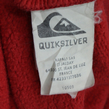 Quiksilver Women Red Pullover Sweatshirt Crew Neck Long Sleeve Casual