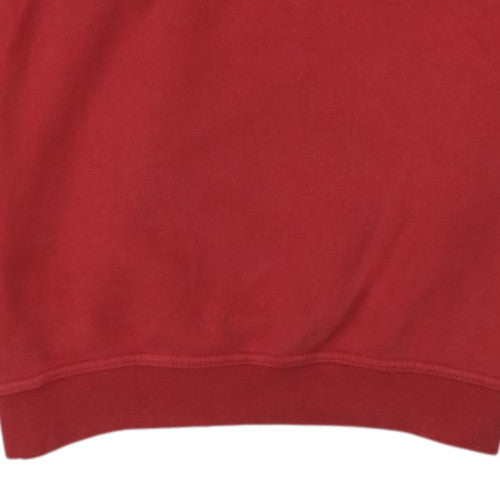Quiksilver Women Red Pullover Sweatshirt Crew Neck Long Sleeve Casual
