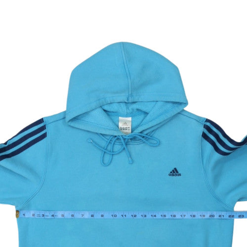 Adidas Women Blue XL Pullover Hoodie with Drawstring & Logo