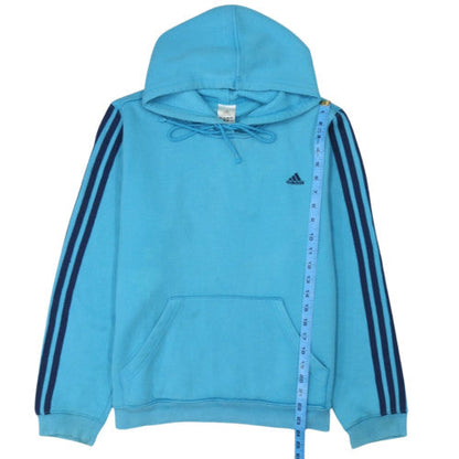 Adidas Women Blue XL Pullover Hoodie with Drawstring & Logo