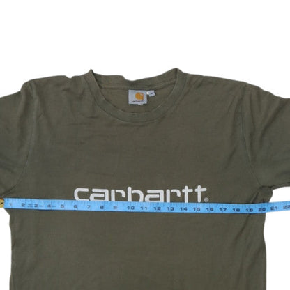 Carhartt Men's Khaki Green Logo Graphic Short Sleeve T-Shirt Size M