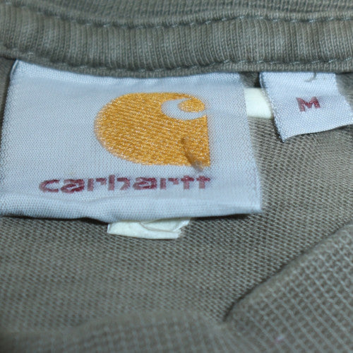 Carhartt Men's Khaki Green Logo Graphic Short Sleeve T-Shirt Size M