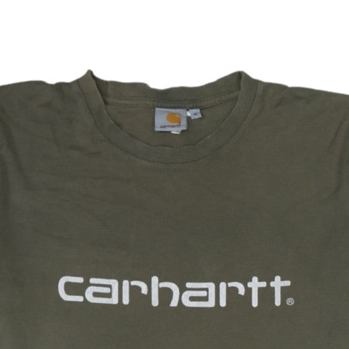 Carhartt Men's Khaki Green Logo Graphic Short Sleeve T-Shirt Size M