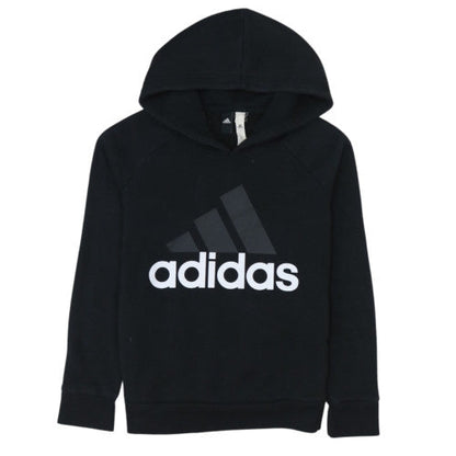 Adidas Women's Black Pullover Hoodie Size S Logo Print Casual Sweatshirt