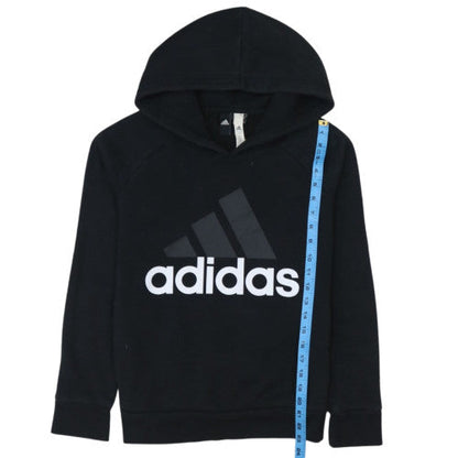 Adidas Women's Black Pullover Hoodie Size S Logo Print Casual Sweatshirt