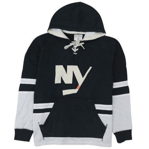 CCM Men’s Black Pullover Hockey Hoodie Size L Lace Up Retro Sportswear