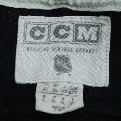 CCM Men’s Black Pullover Hockey Hoodie Size L Lace Up Retro Sportswear
