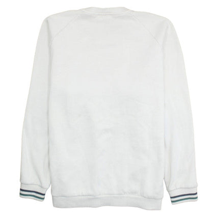 Adidas Womens White Crew Neck Sweatshirt XL Logo Graphic Pullover