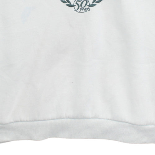 Adidas Womens White Crew Neck Sweatshirt XL Logo Graphic Pullover