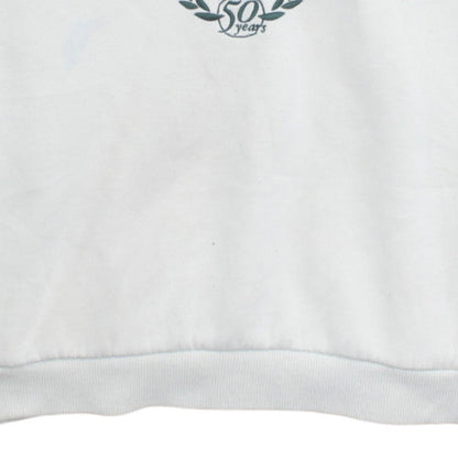Adidas Womens White Crew Neck Sweatshirt XL Logo Graphic Pullover