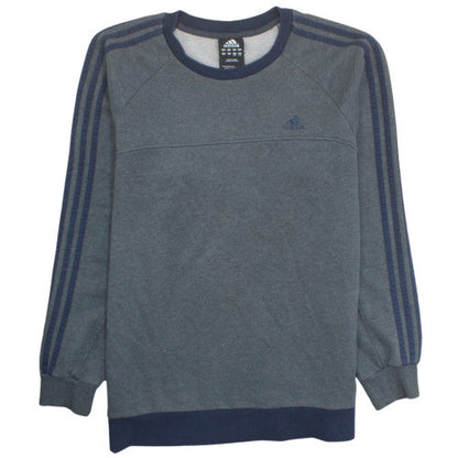 Adidas Mens Grey Pullover Sweatshirt L Logo Crew Neck Sports Top