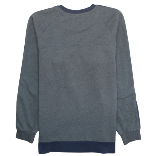 Adidas Mens Grey Pullover Sweatshirt L Logo Crew Neck Sports Top