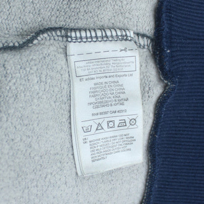 Adidas Mens Grey Pullover Sweatshirt L Logo Crew Neck Sports Top