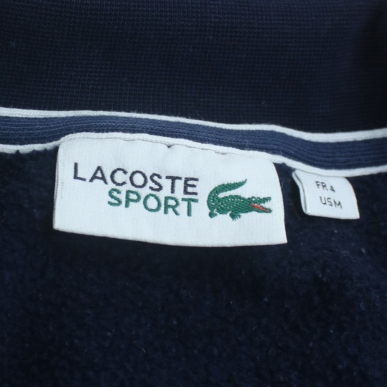 Lacoste Sport Men's Navy Full Zip Sweatshirt M Cotton Blend