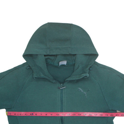 Puma Men's Green Full Zip Fleece Hoodie Size L Sportswear
