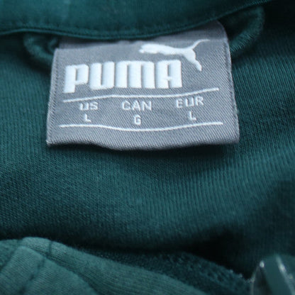 Puma Men's Green Full Zip Fleece Hoodie Size L Sportswear