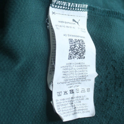 Puma Men's Green Full Zip Fleece Hoodie Size L Sportswear