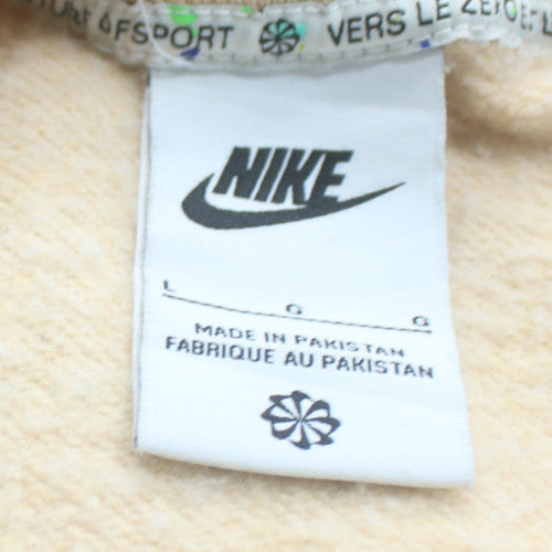 Nike Womens Beige Logo Crew Neck Pullover Sweatshirt Size L