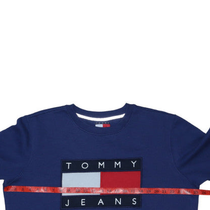 Tommy Jeans Men's Blue XL Crew Neck Logo Sweatshirt