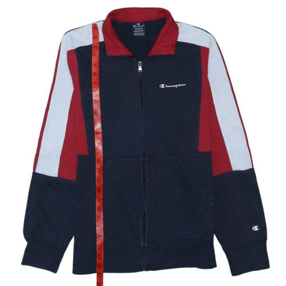 Champion Men's Blue Red Full Zip Sweatshirt M Fleece Sportswear