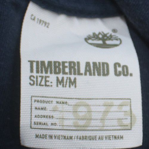 Timberland Men's Blue Full Zip Hoodie Size M Fleece Logo Sweatshirt