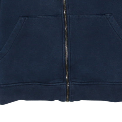 Timberland Men's Blue Full Zip Hoodie Size M Fleece Logo Sweatshirt