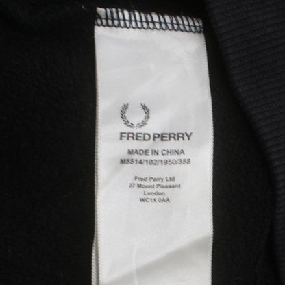 Fred Perry Men's Black Logo Crew Neck Sweatshirt Size L