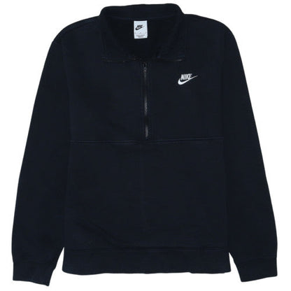 Nike Women's Black 1/2 Zip Sweatshirt Size M Cotton Fleece Pullover