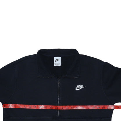 Nike Women's Black 1/2 Zip Sweatshirt Size M Cotton Fleece Pullover