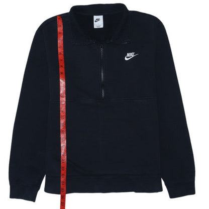 Nike Women's Black 1/2 Zip Sweatshirt Size M Cotton Fleece Pullover
