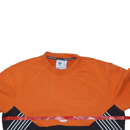 Adidas Men's Orange Black XL Pullover Sweatshirt Crew Neck Logo