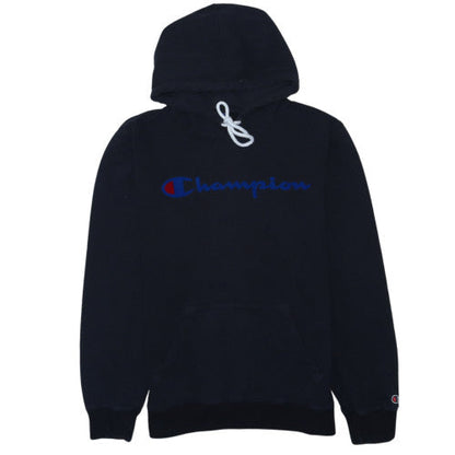 Champion Men's Black Pullover Hoodie Medium Logo Fleece Sweatshirt
