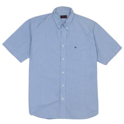 Robe di Kappa Men’s Blue Check Button-Down Cotton Shirt XL