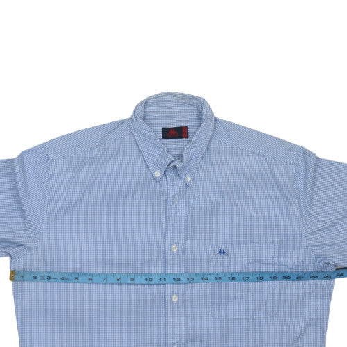 Robe di Kappa Men’s Blue Check Button-Down Cotton Shirt XL