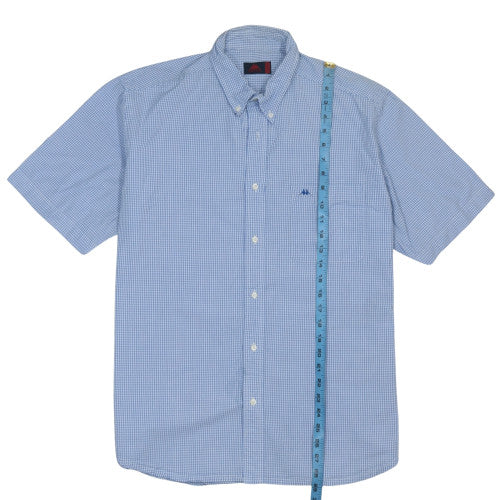 Robe di Kappa Men’s Blue Check Button-Down Cotton Shirt XL
