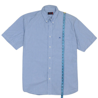 Robe di Kappa Men’s Blue Check Button-Down Cotton Shirt XL