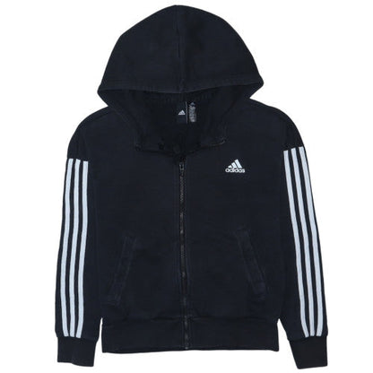 Adidas Womens Black XS Full Zip Hoodie Sweatshirt with Logo